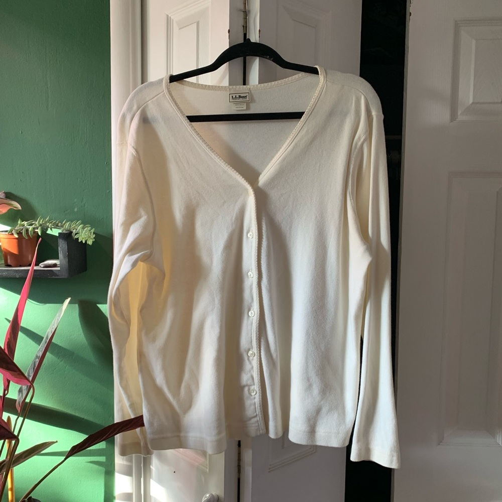 L.L. Bean Cream Cardigan